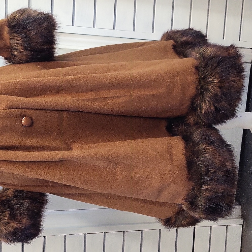 NWT, VINTAGE COLLECTIF PEARL TAN COAT, XS - Picture 4 of 14